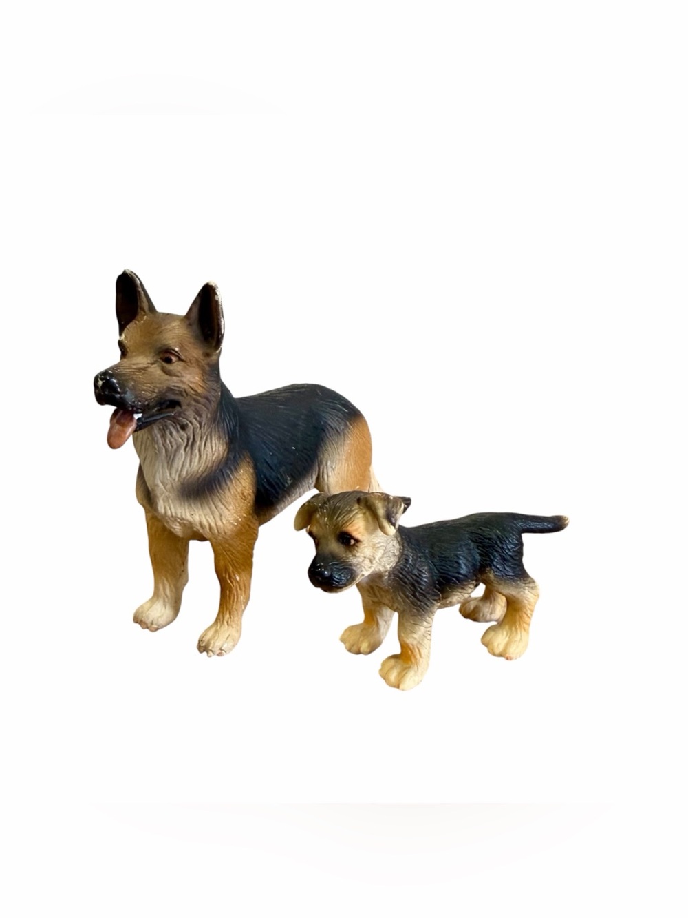 Schleich German Shepherd Male 16333 & Puppy 16343 Figure Set Lot Retired
